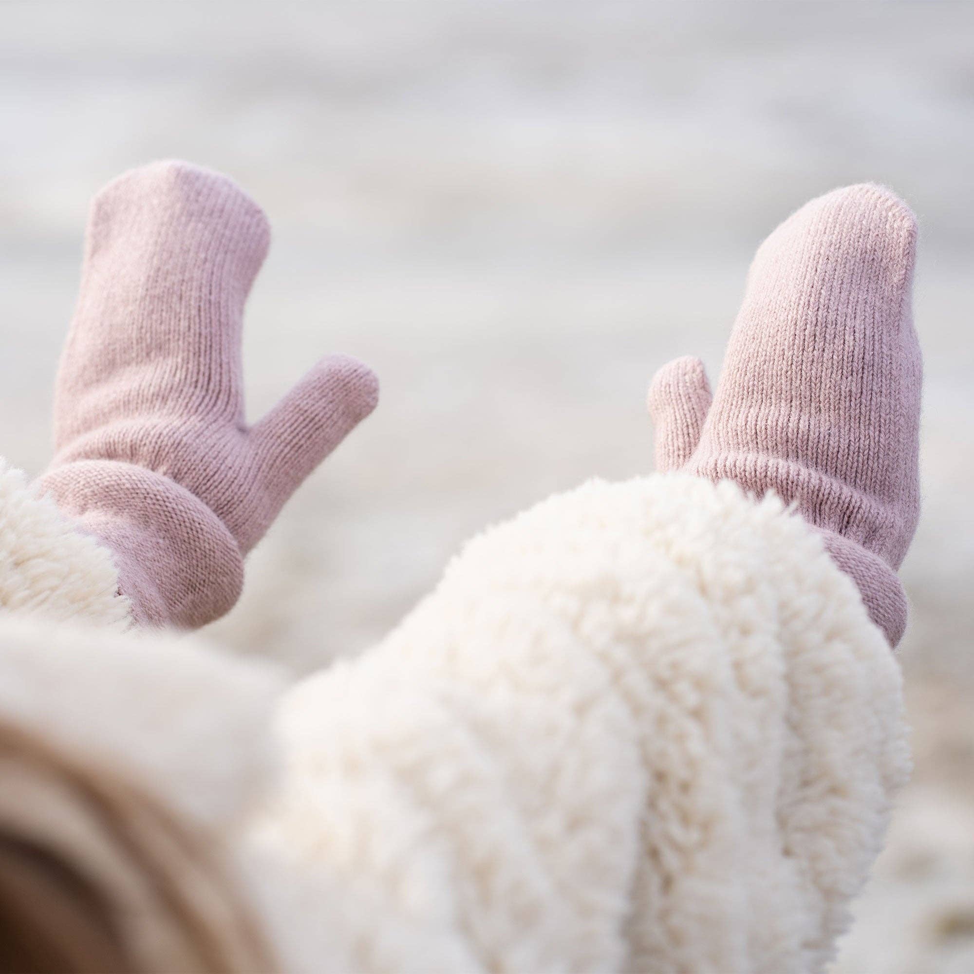 Merino Cashmere Knit Mittens - Dusty Pink - Menique, photo 3 of 6