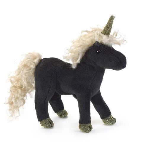 Mini Black Unicorn Finger Puppet - Folkmanis, photo 4 of 4