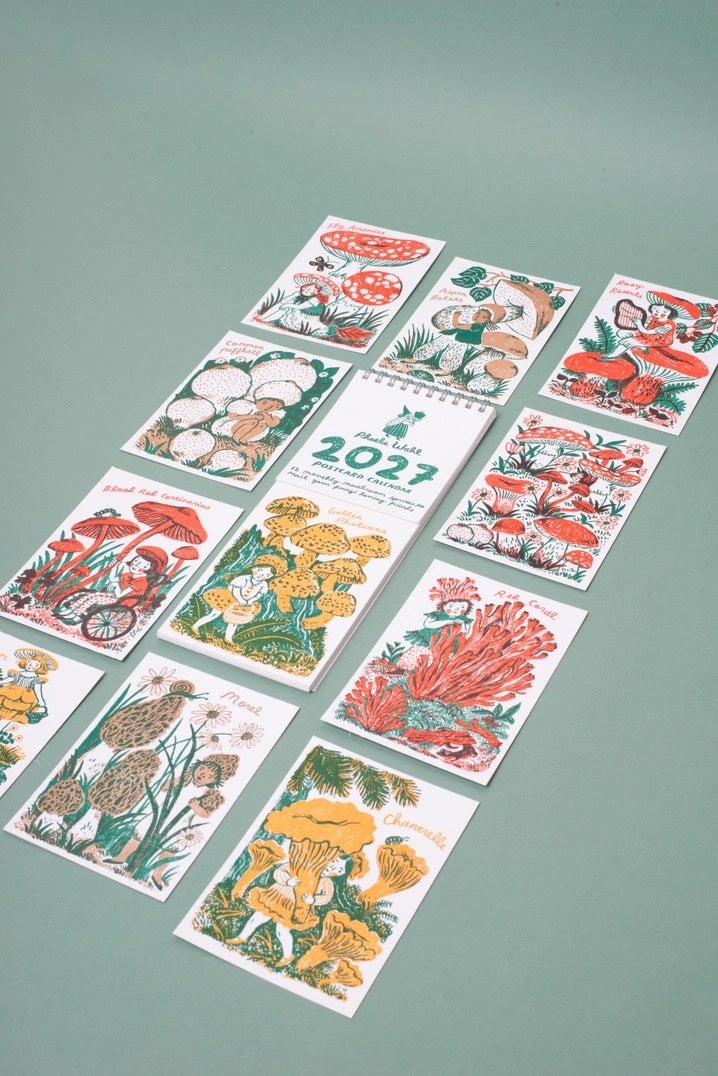 2027 Mushroom and Gnome Postcard Calendar - Phoebe Wahl, photo 5 of 5