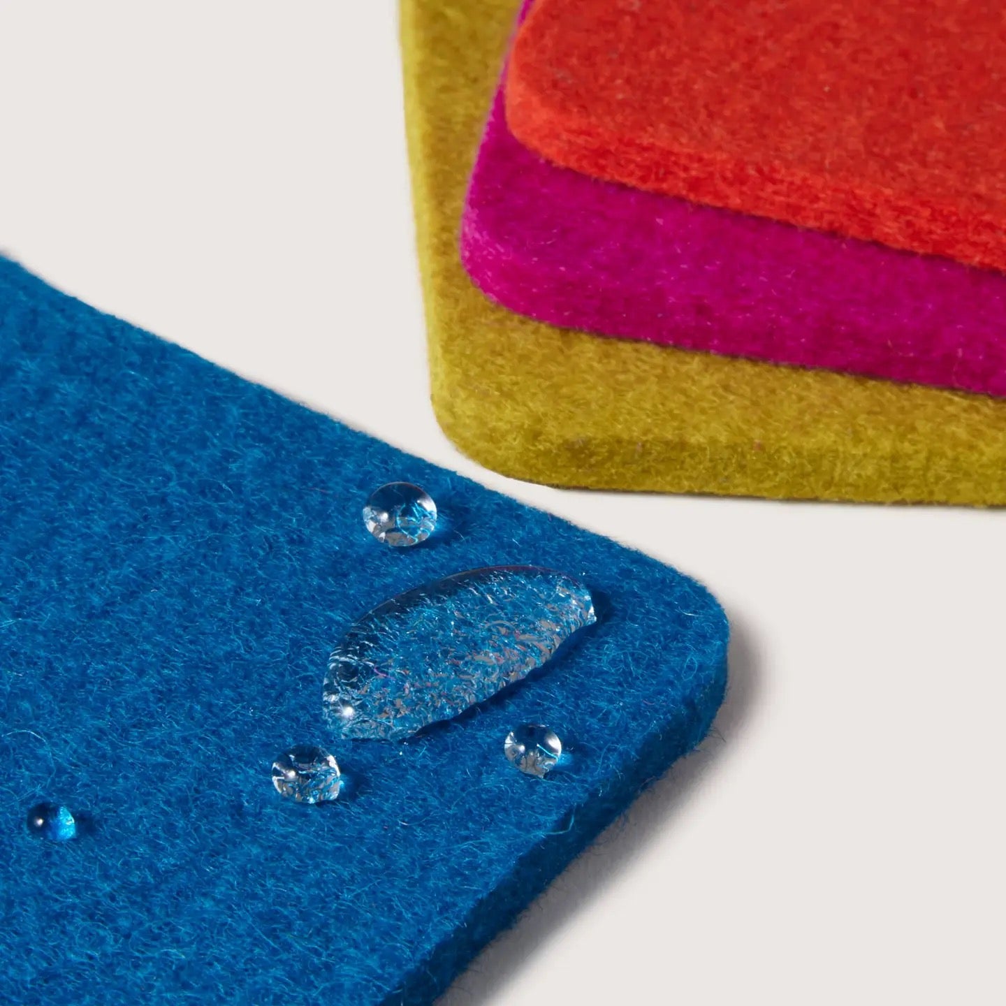Rainbow - Bierfilzl Electric Square Coasters - Set of 4 - Merino Wool - graf lantz, photo 2 of 2
