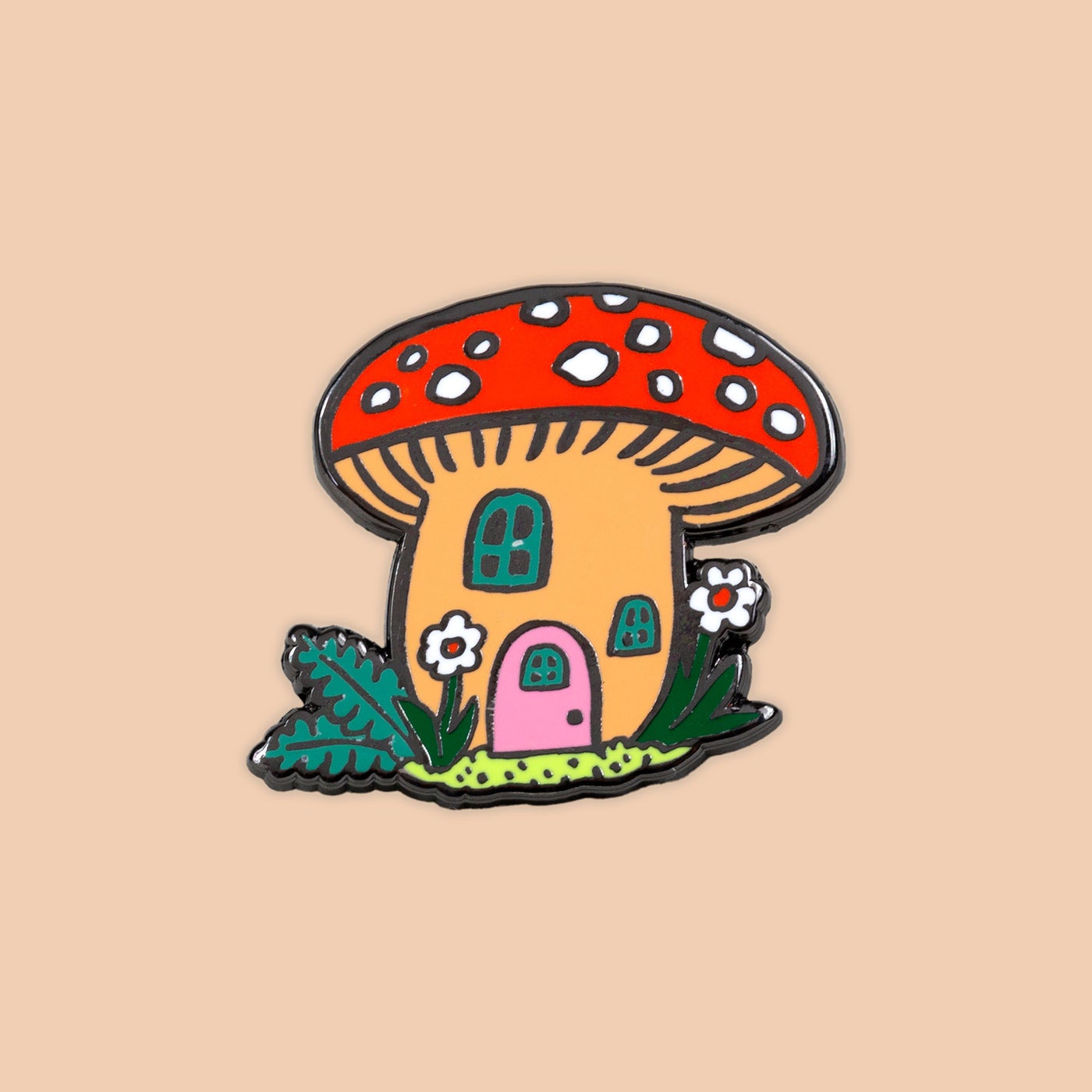Mushroom Cottage Enamel Pin - Phoebe Wahl, photo 1 of 2