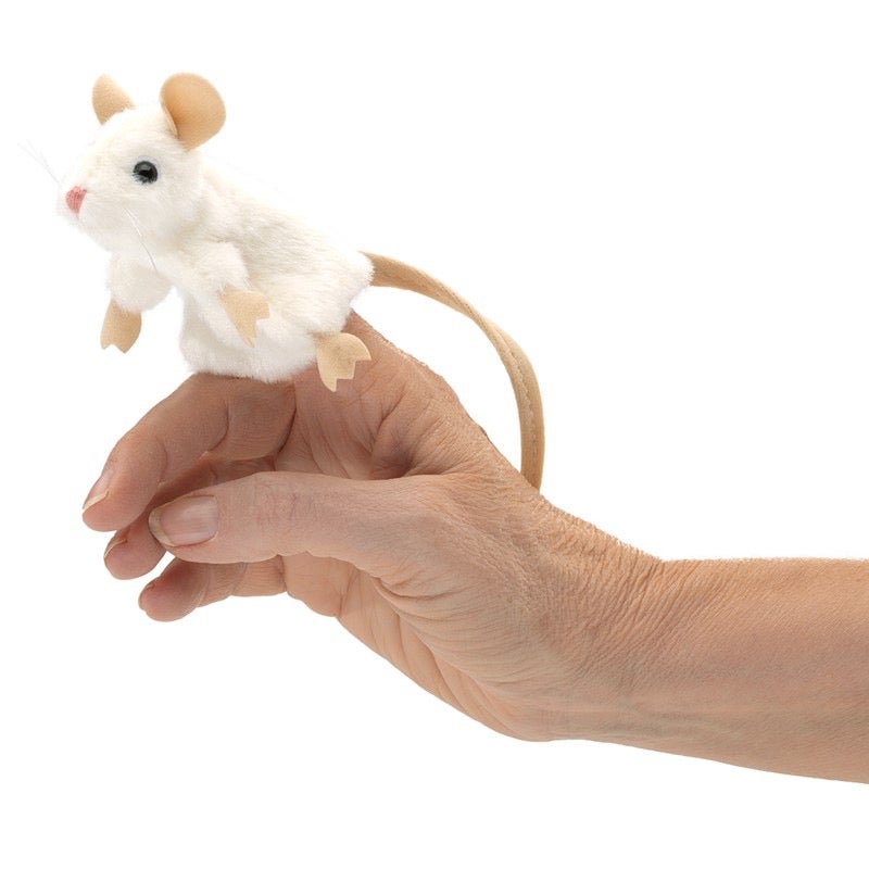 Mini White Mouse Finger Puppet - Folkmanis, photo 2 of 3