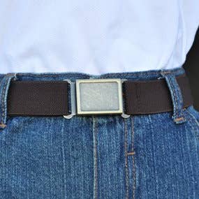 Big Kid's Adjustable Belt - Brown - Magnetic Buckle by Dapper Snapper, photo 2 of 6