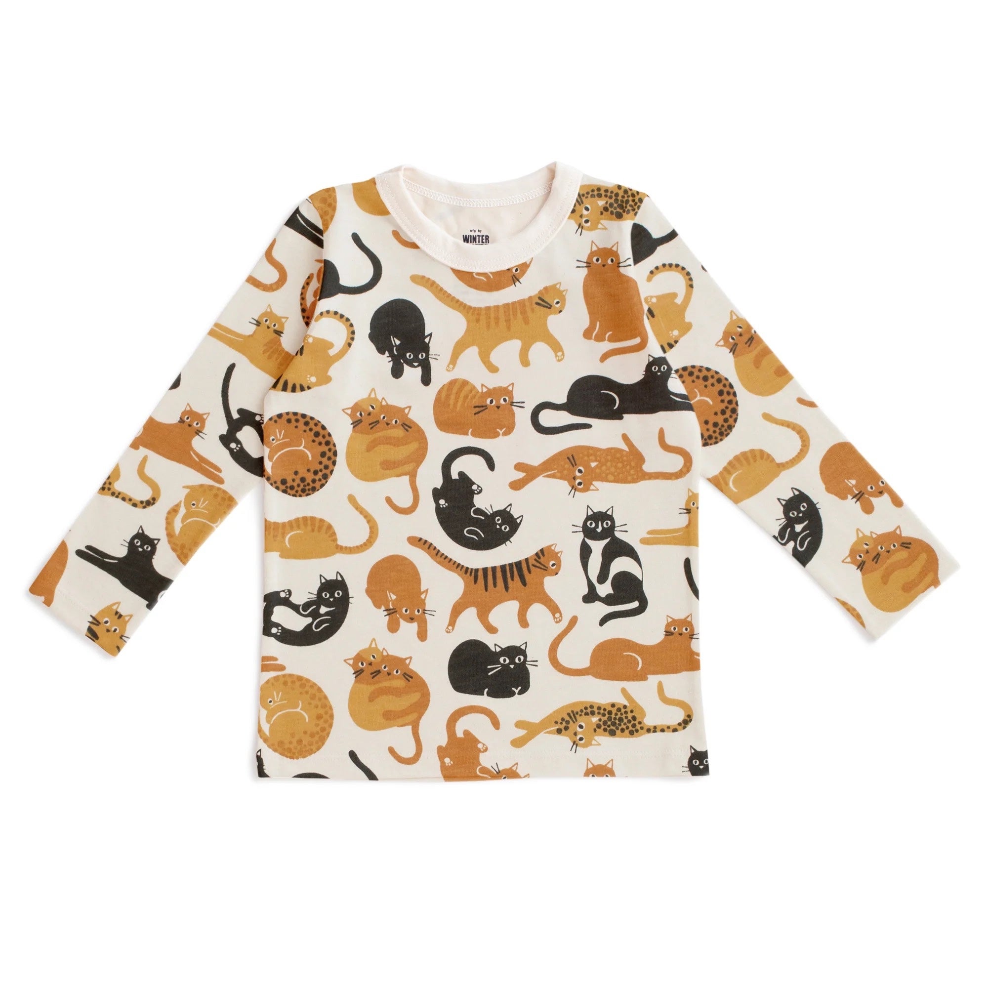 Cat Friends Gold & Yellow Long Sleeve Tee - Winter Water Factory, photo 1 of 3