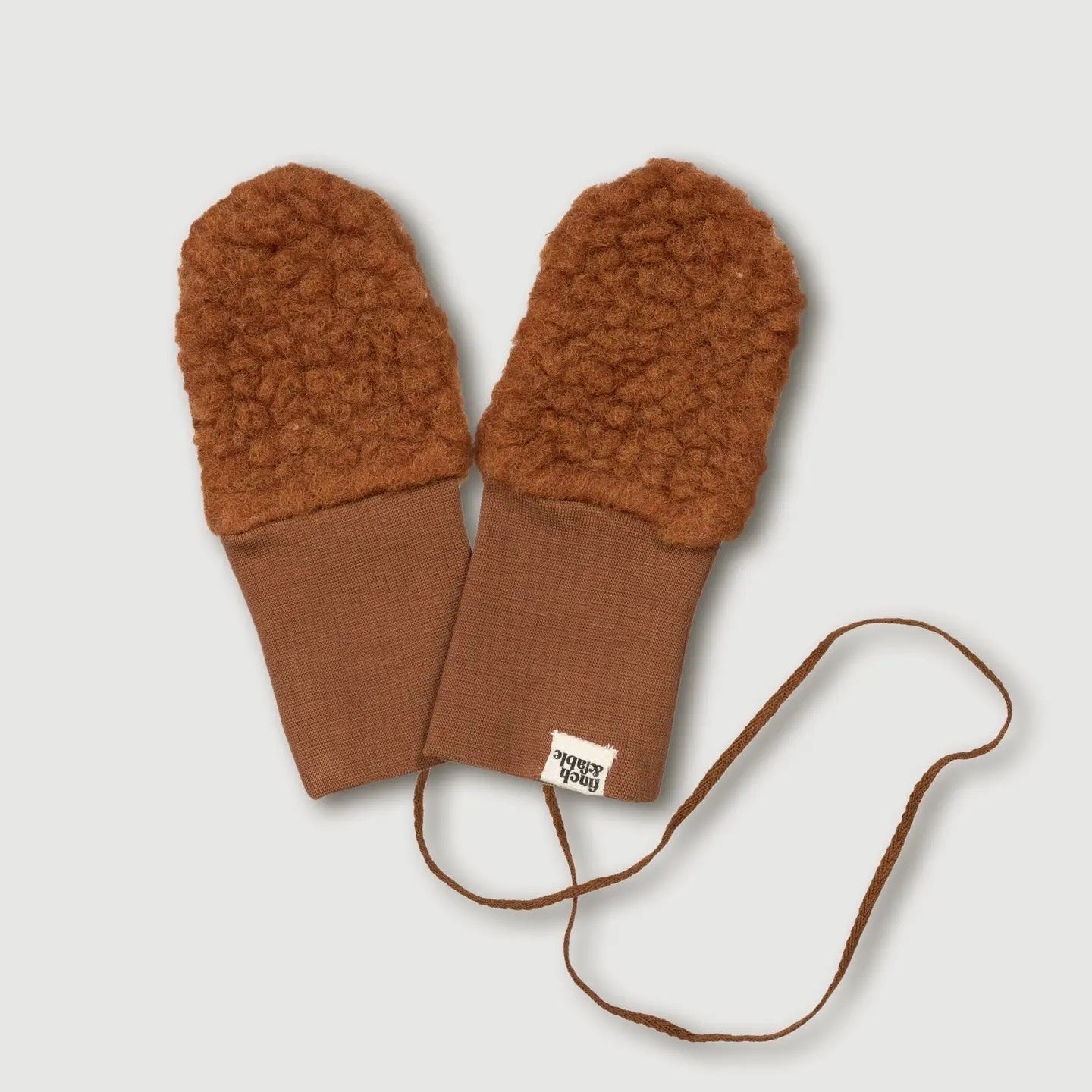 Wool Sherpa Mittens - Chestnut - Size 3-5 Years - Finch & Fable, photo 3 of 3