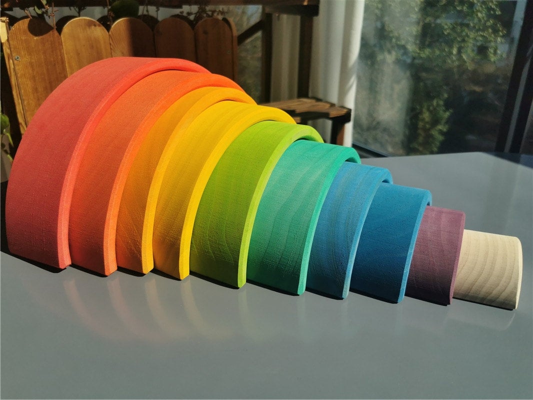 Large Rainbow 10 Pieces - Wooden - Tinitastic, photo 5 of 7