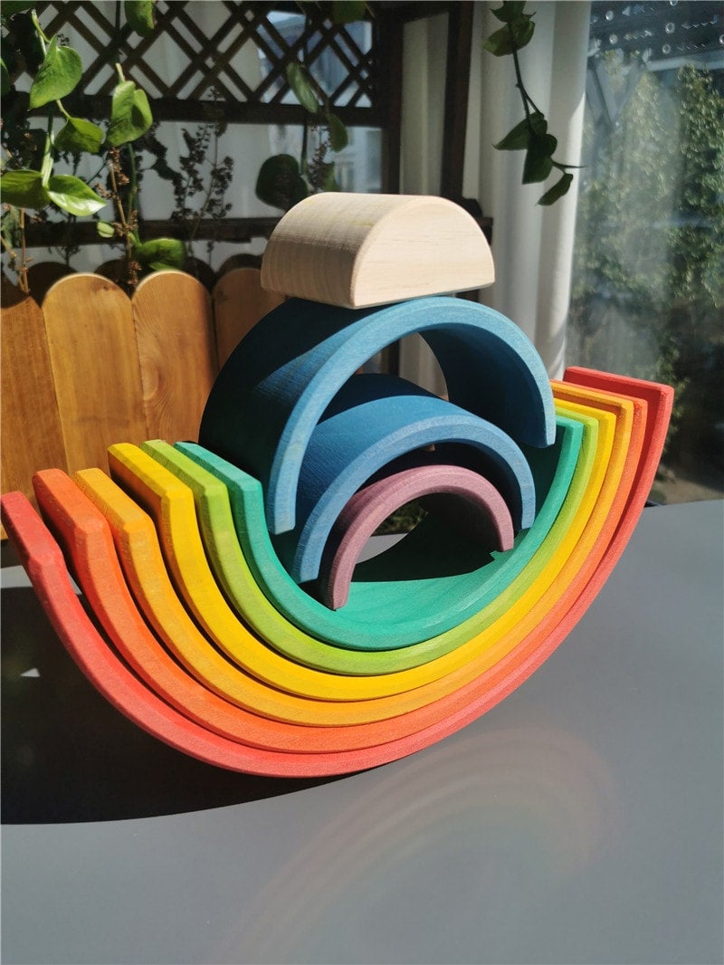 Large Rainbow 10 Pieces - Wooden - Tinitastic, photo 6 of 7