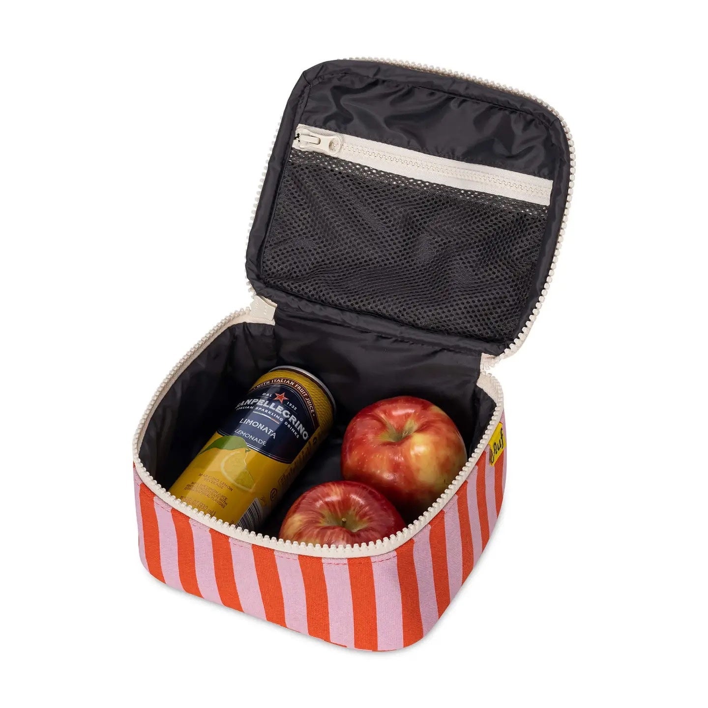 Mini Zip Cube / Mini Lunch Bag - Awning Stripe Pink - Fluf, photo 4 of 4