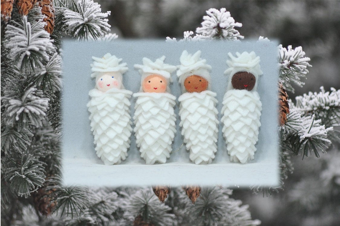 Pinecone Baby Ornament - Hanging Ornament Doll - Eco Flower Fairies, photo 1 of 5