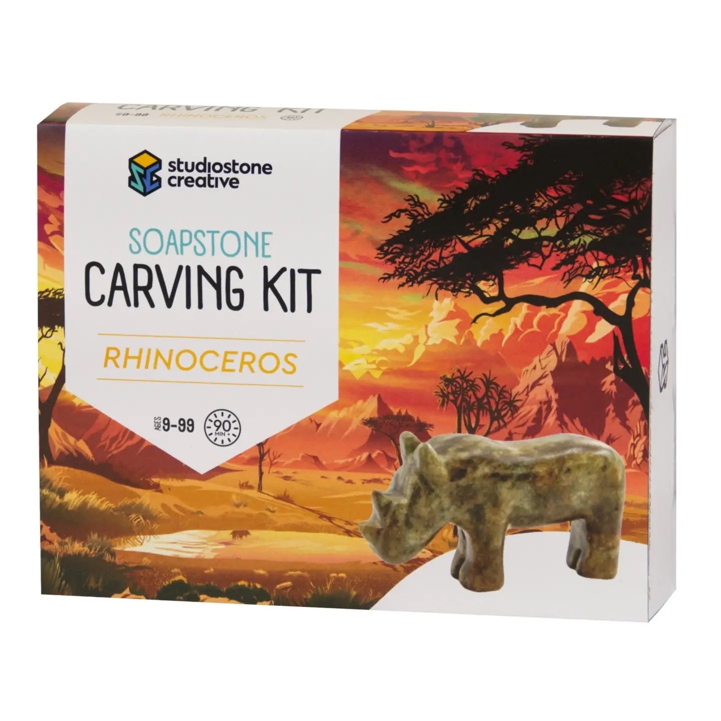 Rhinoceros Soapstone Carving Kit - Studiostone Creative, photo 1 of 5