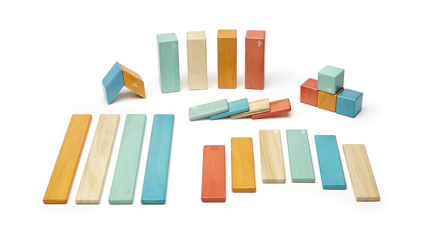 Tegu Classic 24 piece Magnetic Wooden Block Set - Sunset, photo 8 of 8
