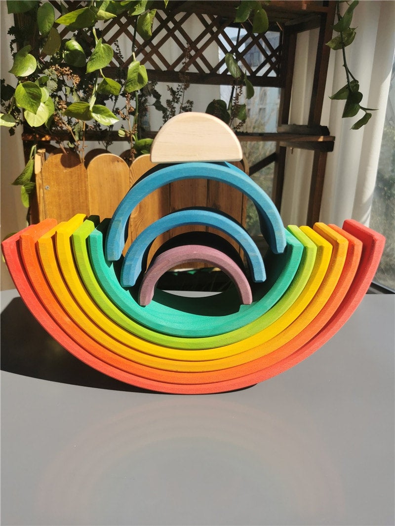 Large Rainbow 10 Pieces - Wooden - Tinitastic, photo 3 of 7