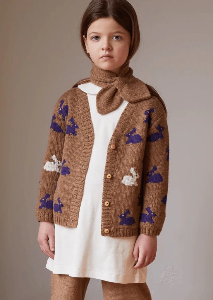 Bunny Motif Cardi - Alpaca Wool - Oeuf, photo 2 of 2