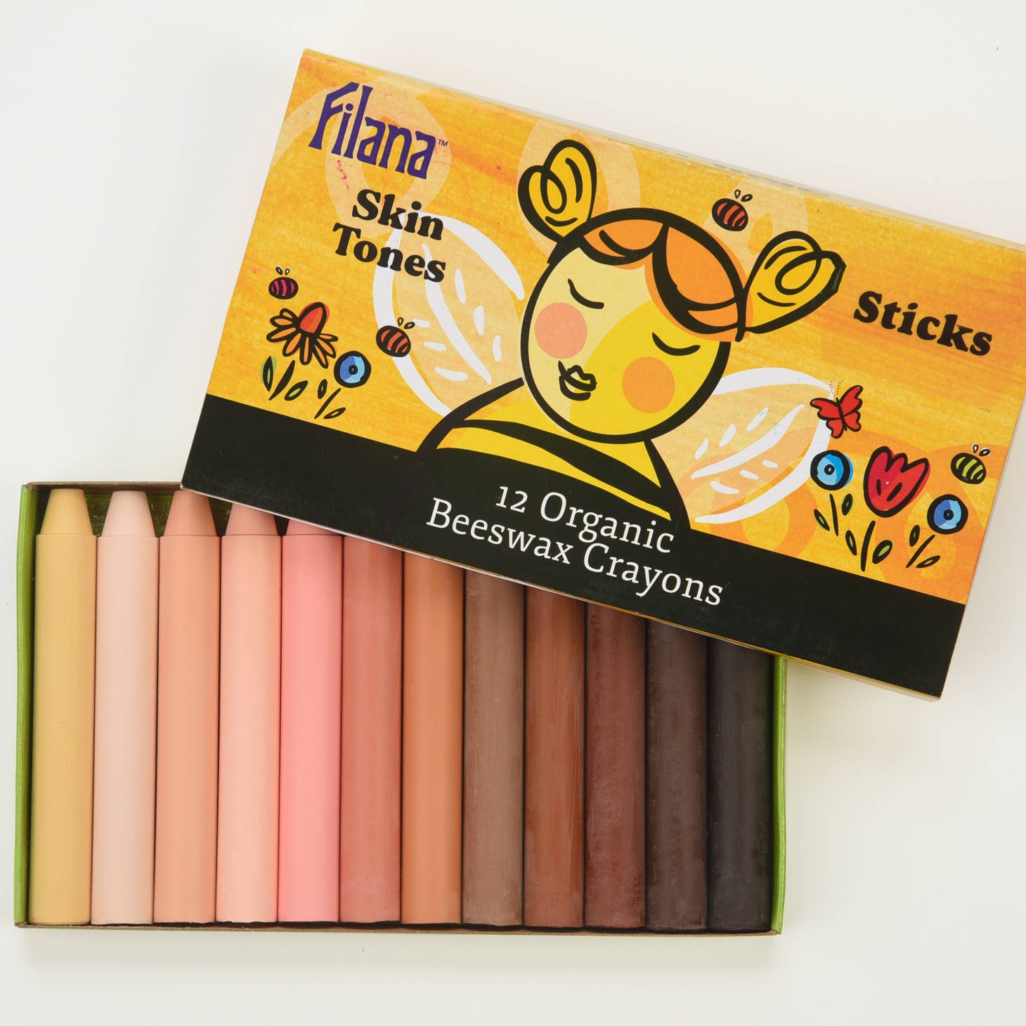 Organic Beeswax Skin Tone Crayons 12 Pack - Filana, photo 1 of 3