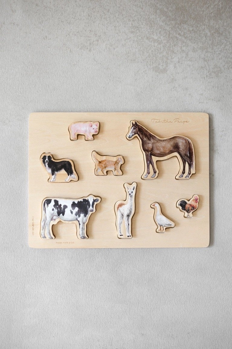 Farm Animals Chunky Wooden Puzzle - Tabitha Paige, photo 1 of 5