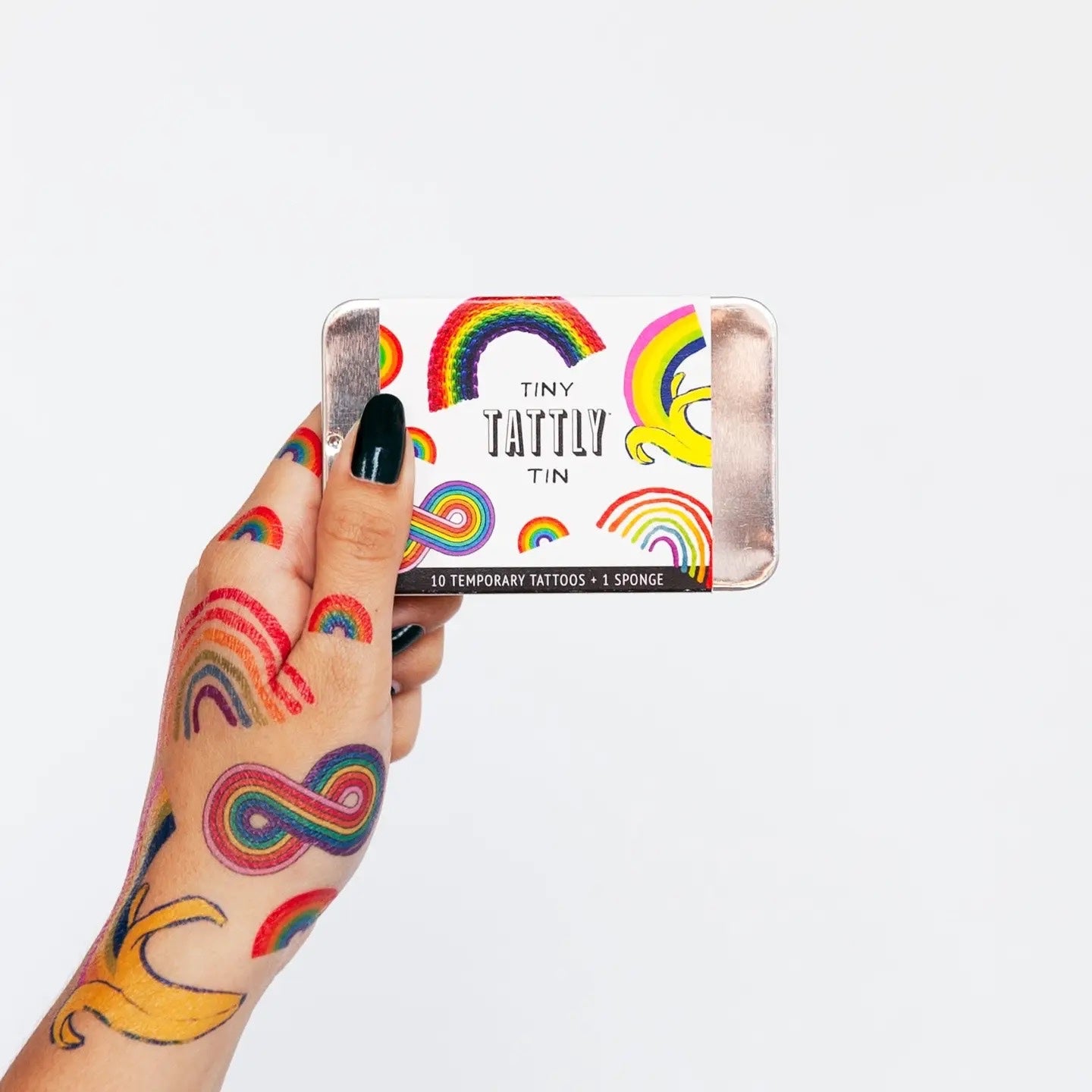 Tiny Tin 10 Temporary Tattoos - Rainbow Set - Tattly, photo 2 of 2