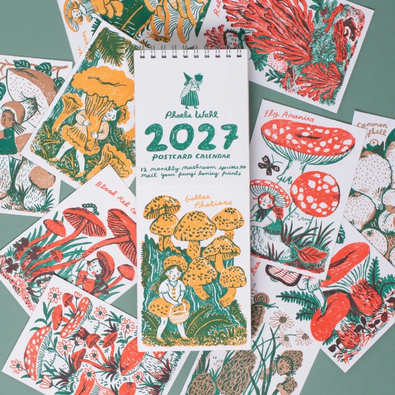 2027 Mushroom and Gnome Postcard Calendar - Phoebe Wahl, photo 1 of 5