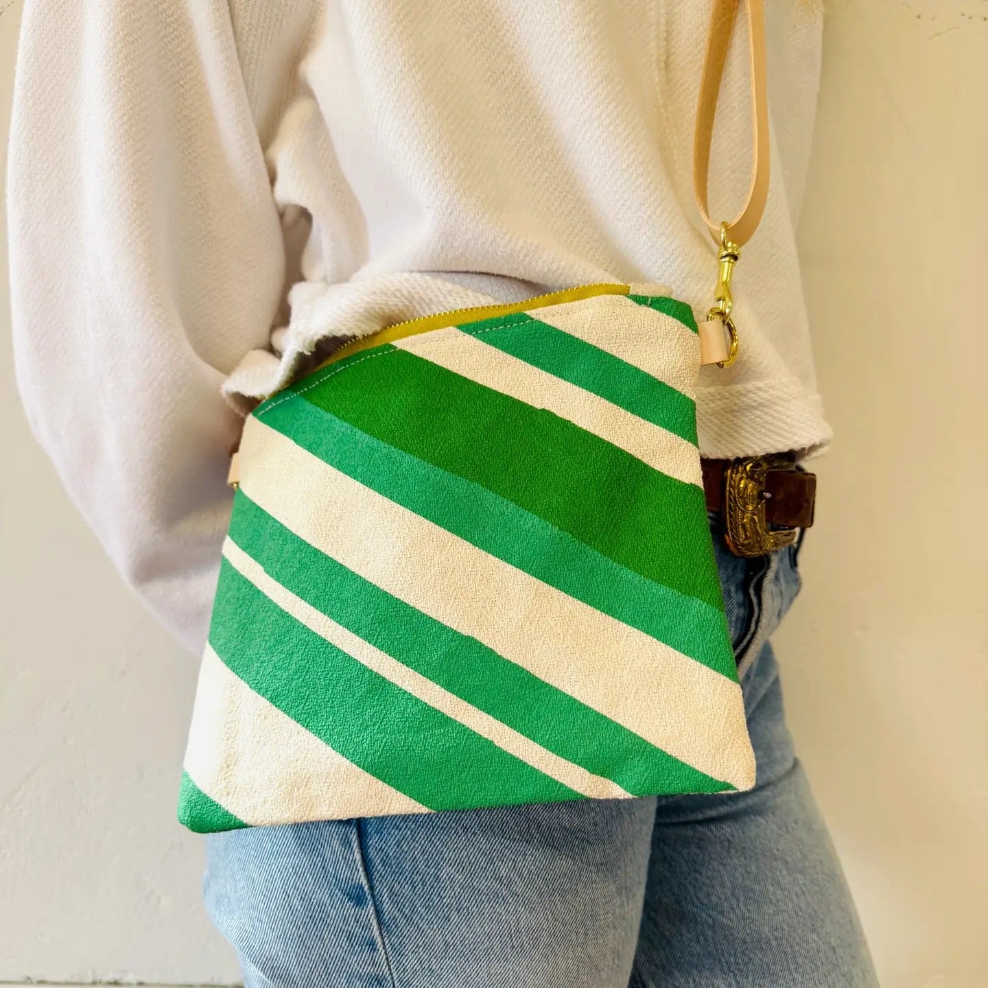 Judy Crossbody Bag - Vintage Stripe Green - Erin Flett, photo 1 of 7