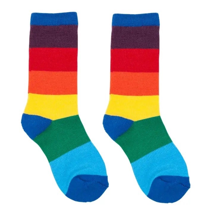 Rainbow Boot Length Socks - Merino Wool - Woven Pear