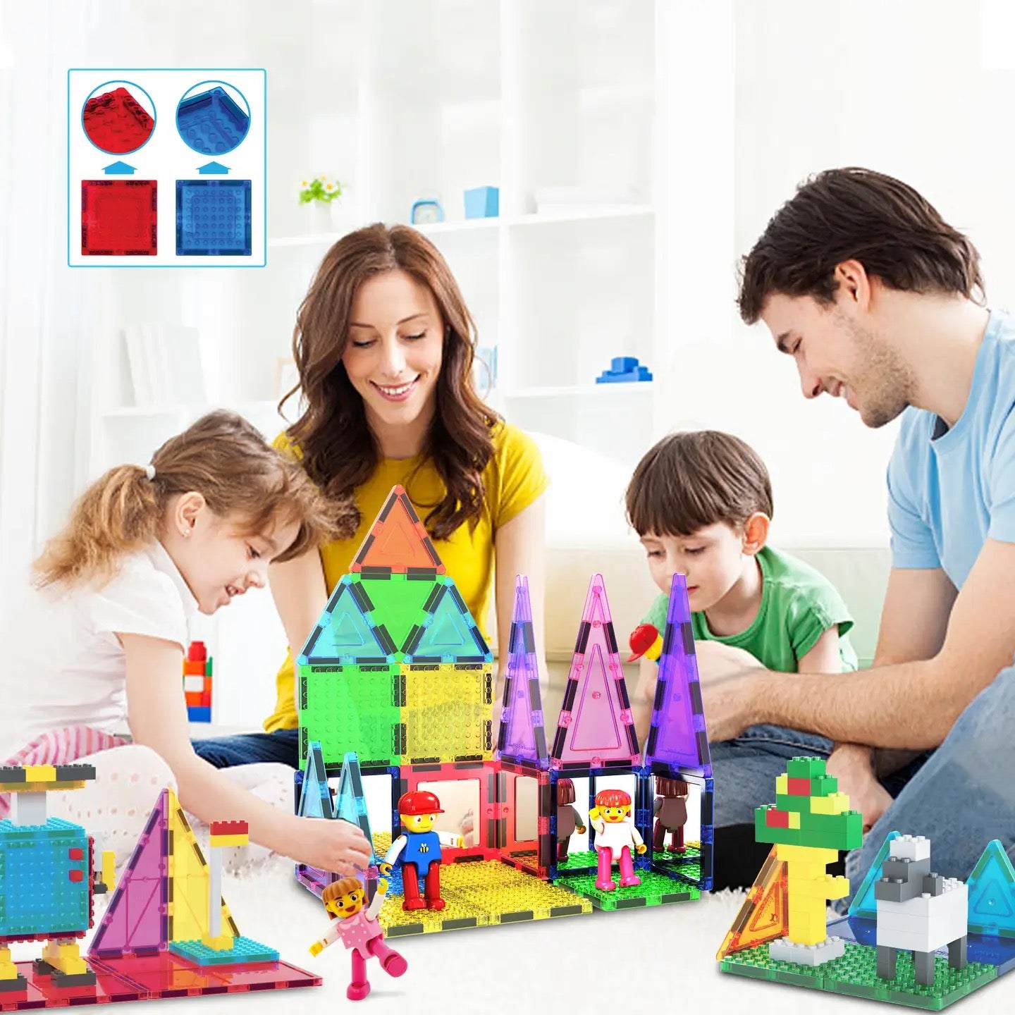 63 Piece Magnetic Tile Building Set - Picasso Tiles, photo 5 of 6