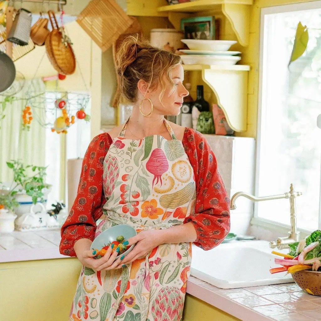 Organic Cotton Aprons in Veggie Prints by Lili Arnold Studios, photo 7 of 7