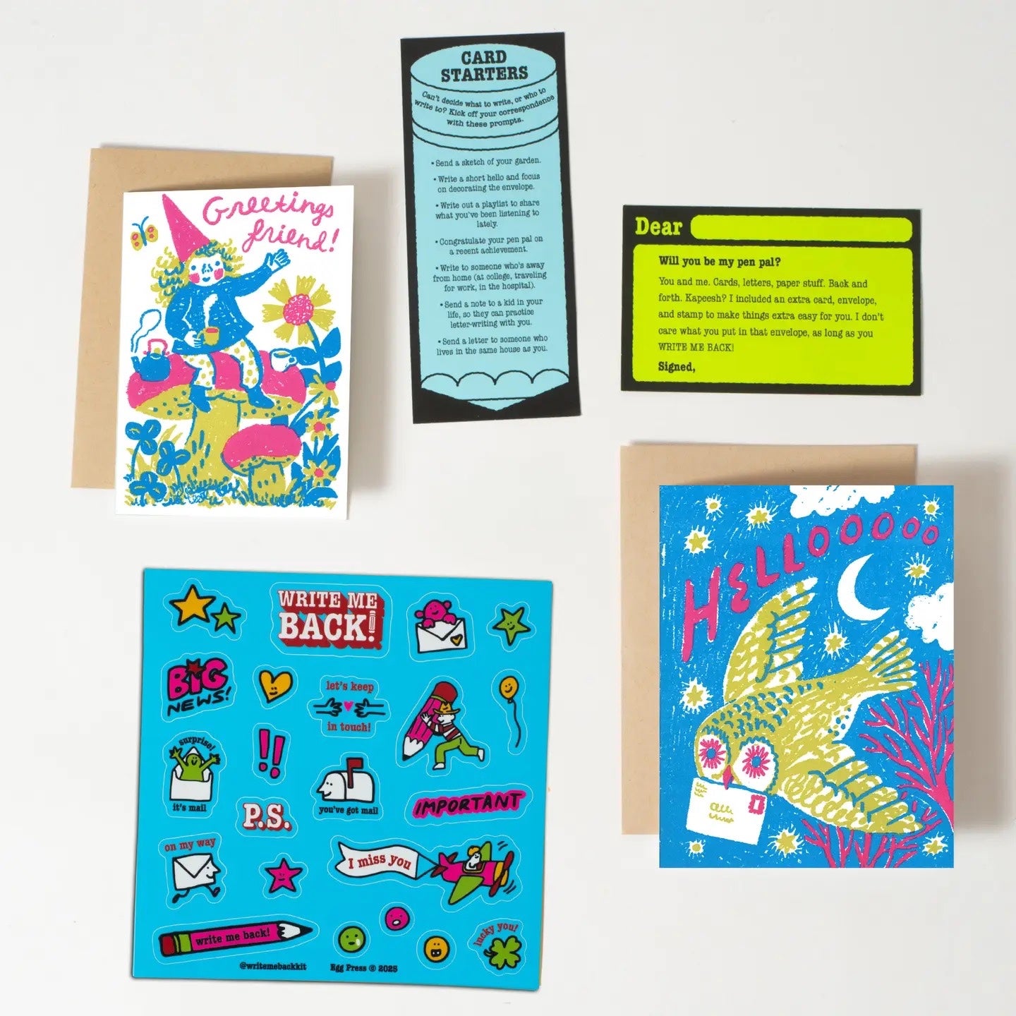 Write me Back Pen Pal Kit - Owl Phoebe Wahl Art, photo 2 of 3