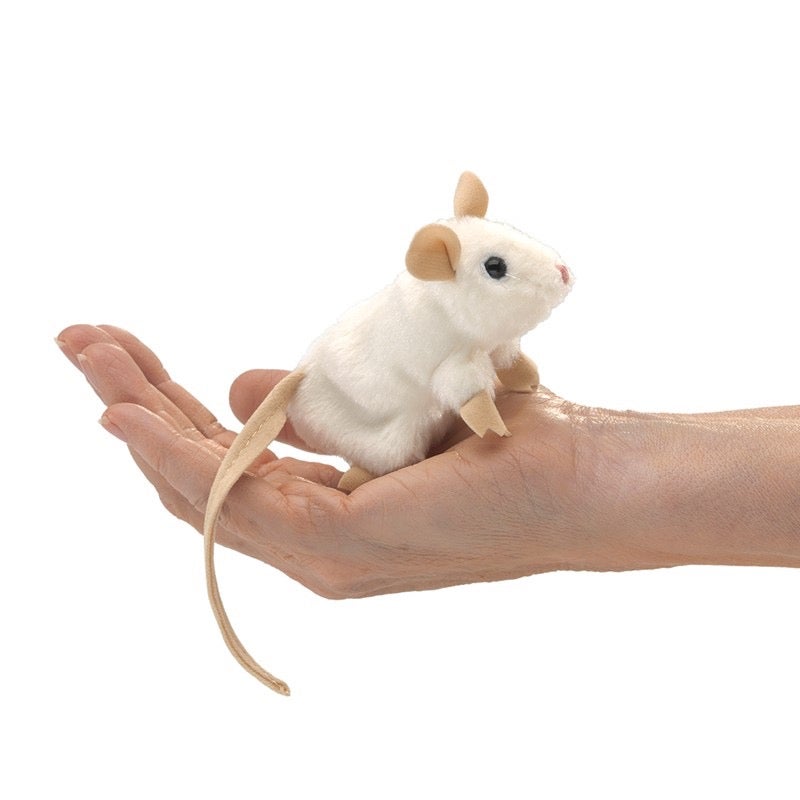Mini White Mouse Finger Puppet - Folkmanis, photo 1 of 3