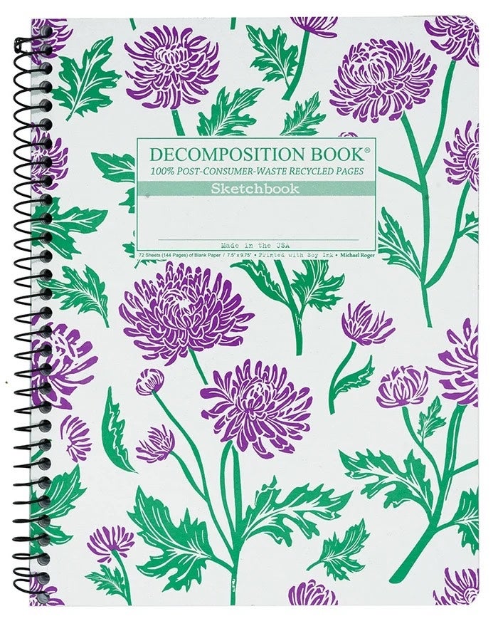 Chrysanthemums - Decomposition Book - Blank Pages, Sketch