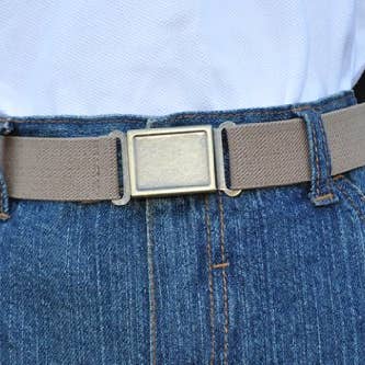 Big Kid's Adjustable Belt - Brown - Magnetic Buckle by Dapper Snapper, photo 3 of 6