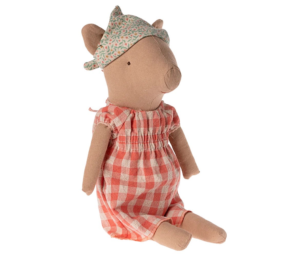 Pig - Girl in Gingham Dress - Maileg, photo 1 of 3