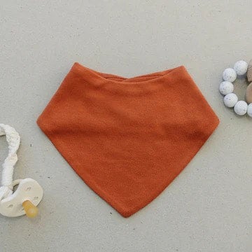 Rust Bandana Bibs - Set of 2 - Merino wool & Organic Cotton Sides - Woolino, photo 2 of 6