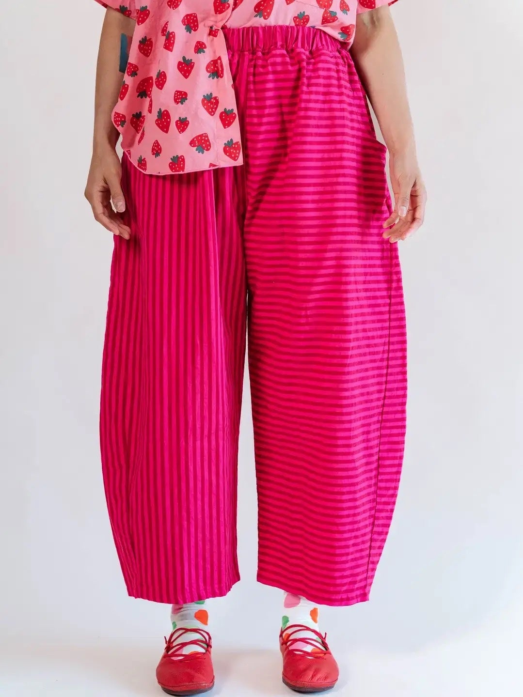Pink Striped Balloon Pant - Nettle Studios, photo 2 of 6