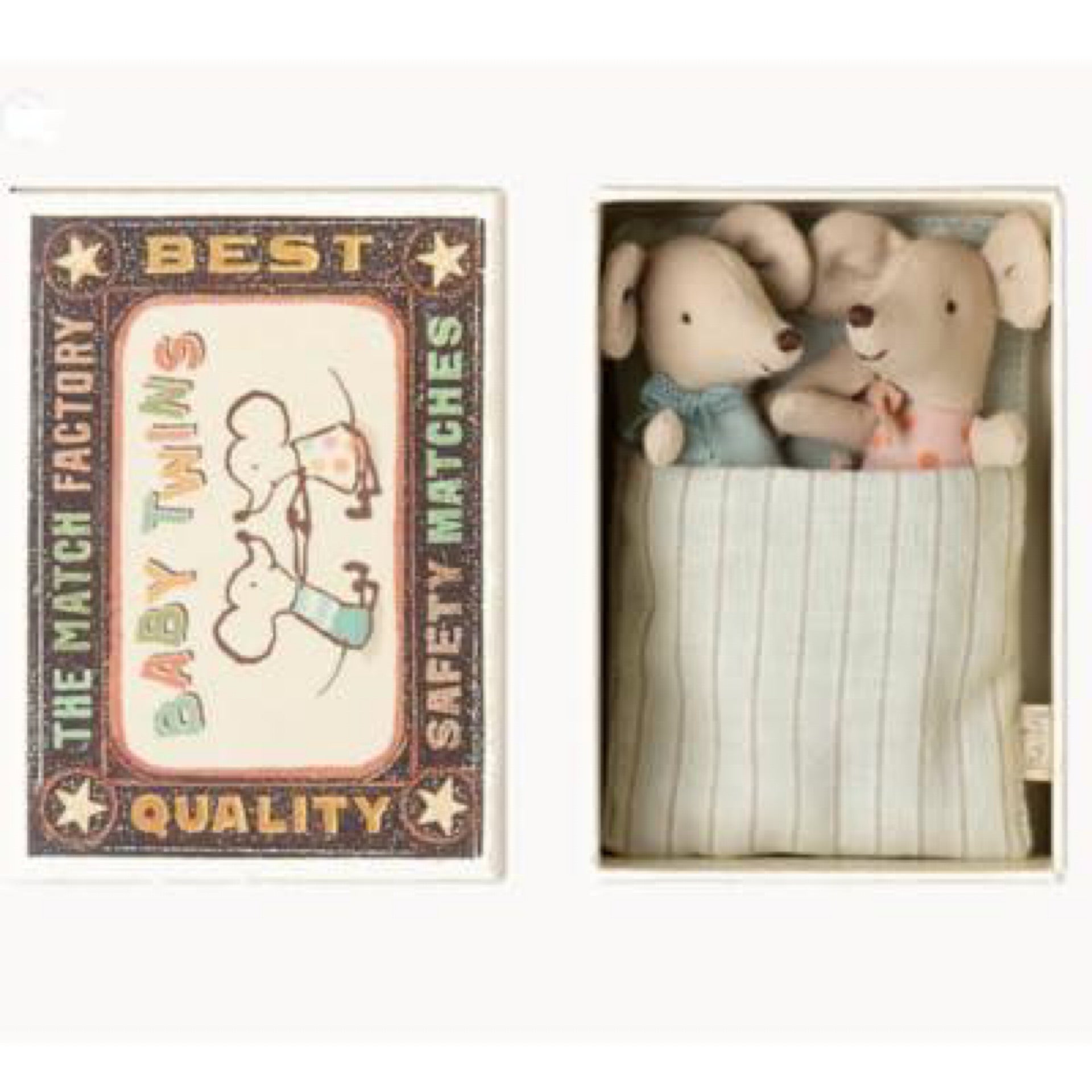 Twin Baby Mice in Matchbox - Maileg, photo 1 of 3
