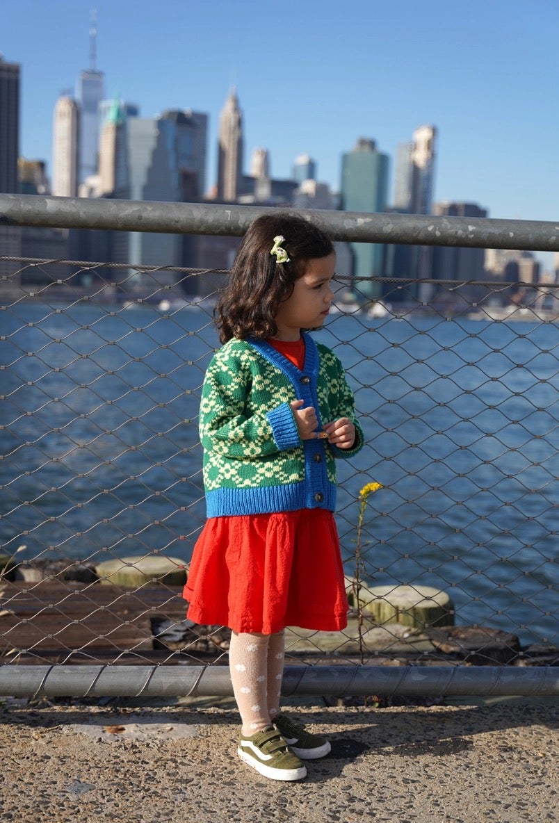 Flower Chain Cardi in Merino Wool (Bright Green) - Gigi Knitwear, photo 3 of 4