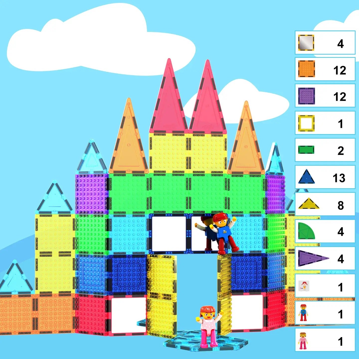 63 Piece Magnetic Tile Building Set - Picasso Tiles, photo 6 of 6