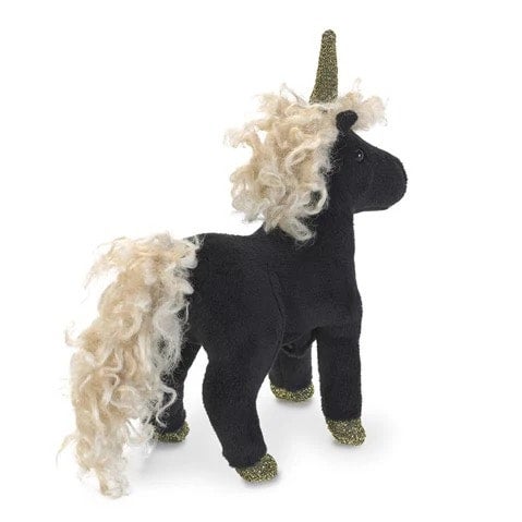 Mini Black Unicorn Finger Puppet - Folkmanis, photo 2 of 4