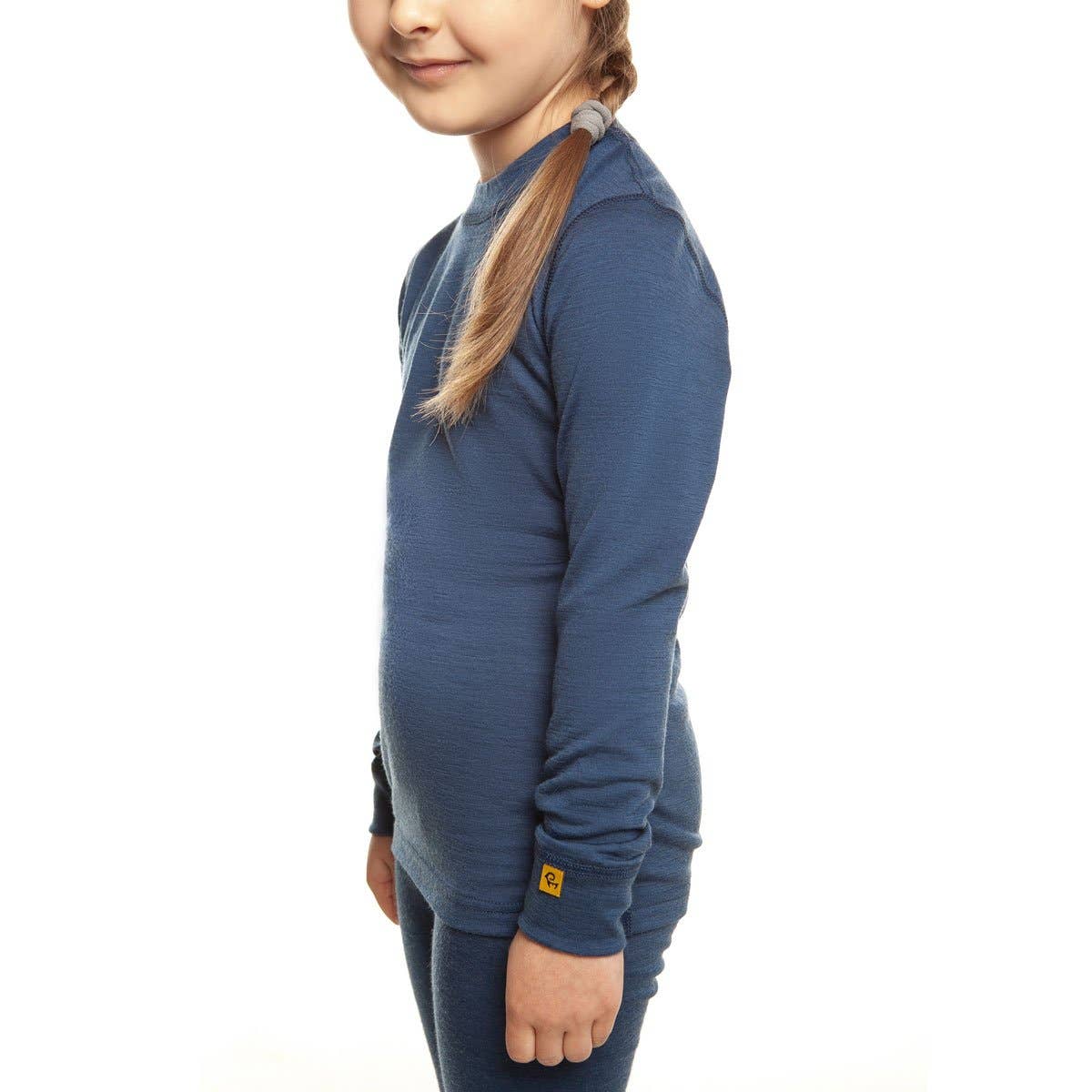 Denim Color Merino Wool 160 Long Sleeve Base Layer Crew - Menique, photo 4 of 8