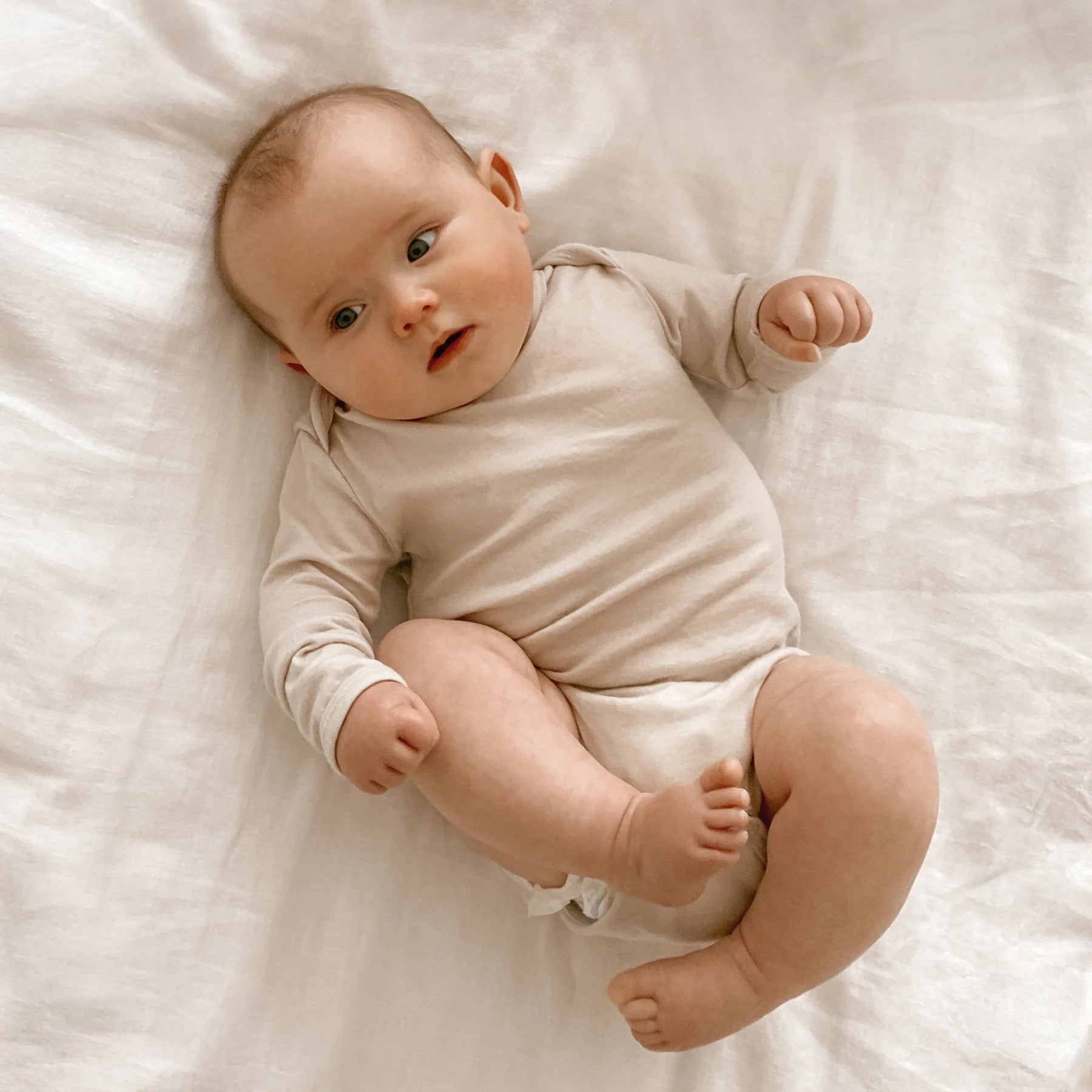 Oat Merino Wool Bodysuit 3-6 m - Woolino, photo 2 of 3