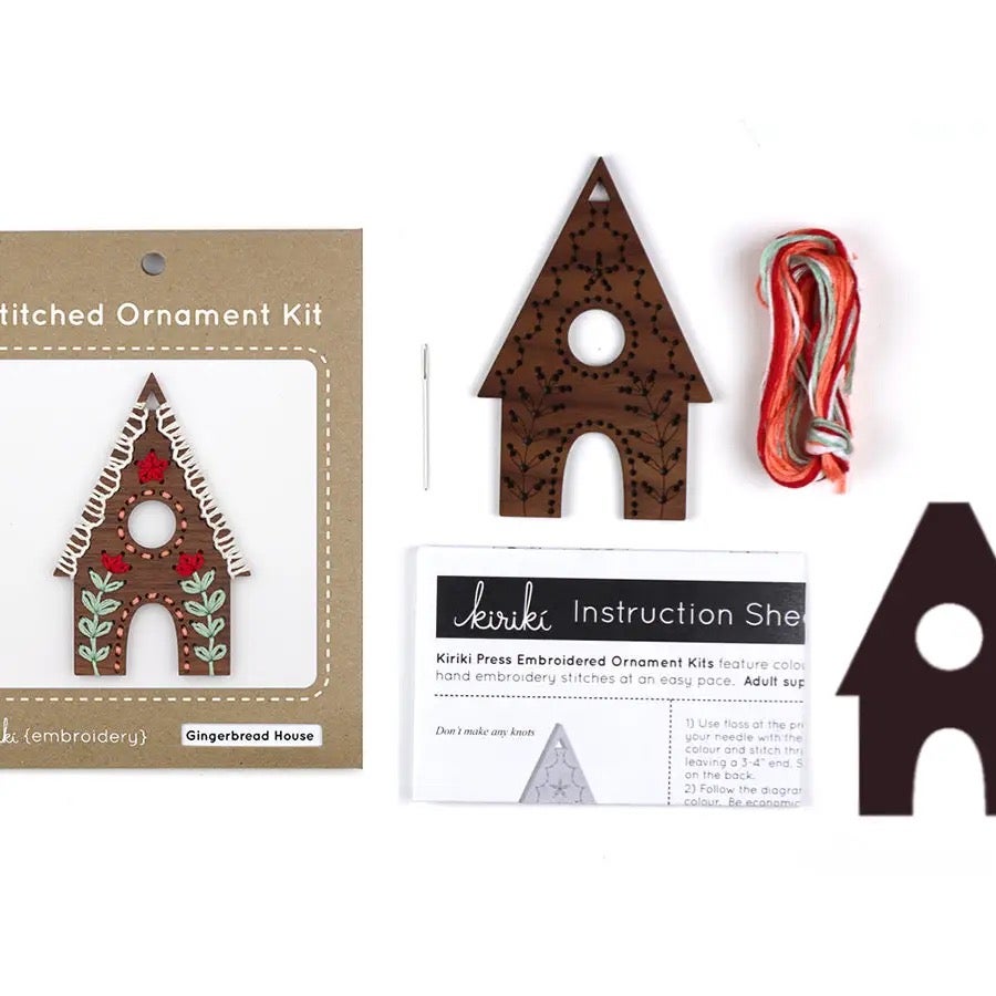 Kiriki Stitched Ornament Kit Gingerbread House, photo 3 of 5