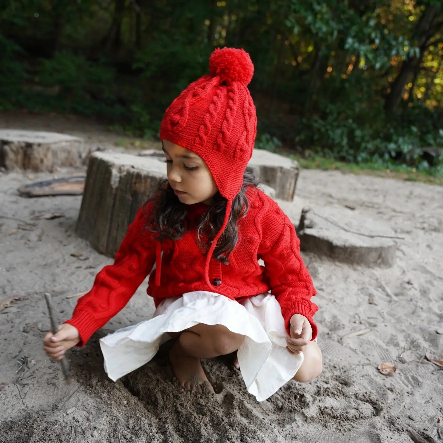 Bubble Hat Red Merino - Gigi Knitwear, photo 2 of 3