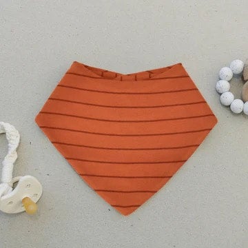 Rust Bandana Bibs - Set of 2 - Merino wool & Organic Cotton Sides - Woolino, photo 4 of 6