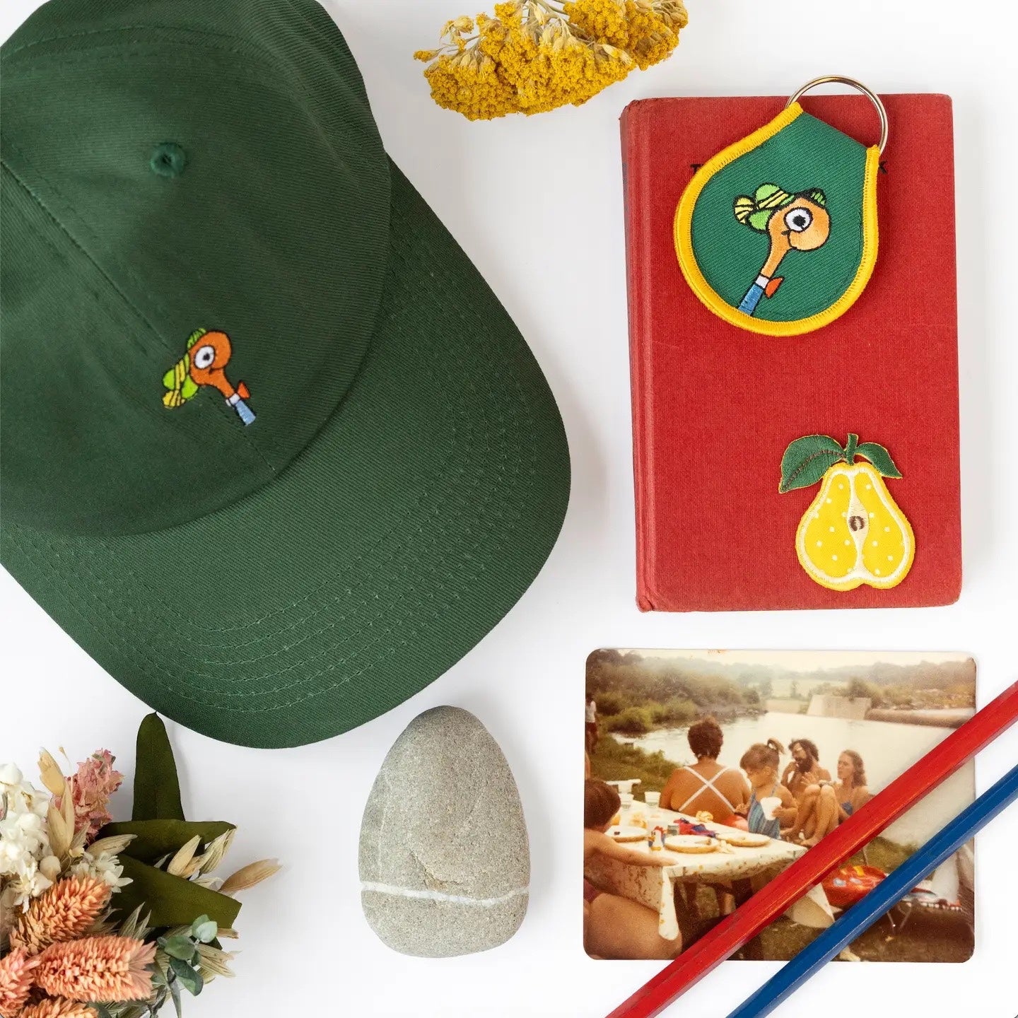 Lowly Worm Dad Hat - Richard Scarry - Forest Green - Three Potato Four, photo 3 of 3