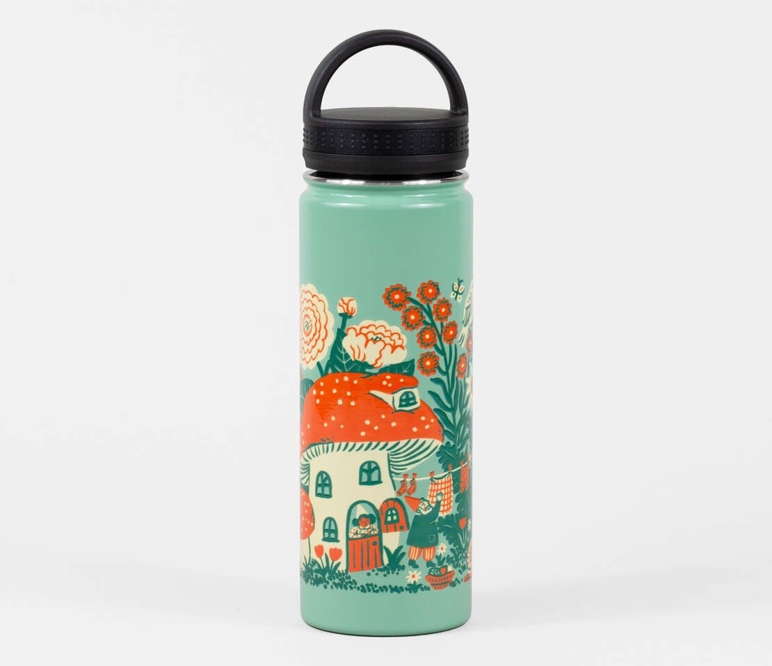 Blossom Village Metal Water Bottle - Phoebe Wahl, photo 1 of 3