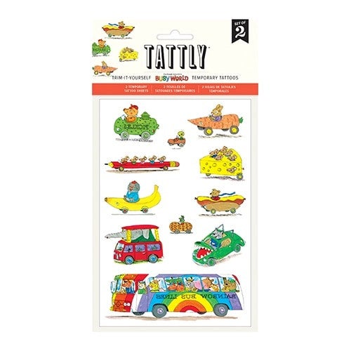 2 Temporary Tattoo Sheets - Things That Go Richard Scarry - Tattly, photo 1 of 4