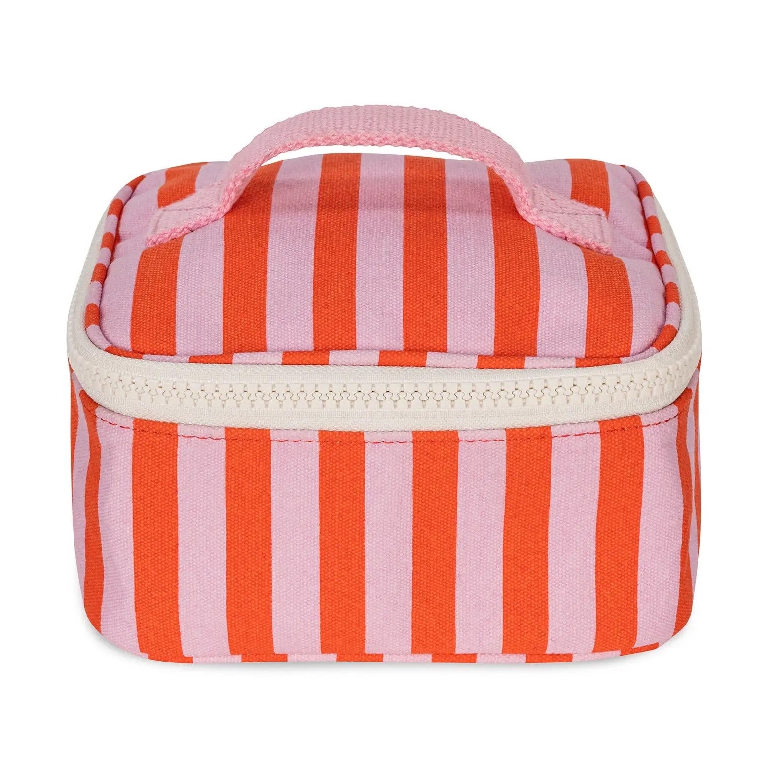 Mini Zip Cube / Mini Lunch Bag - Awning Stripe Pink - Fluf, photo 1 of 4