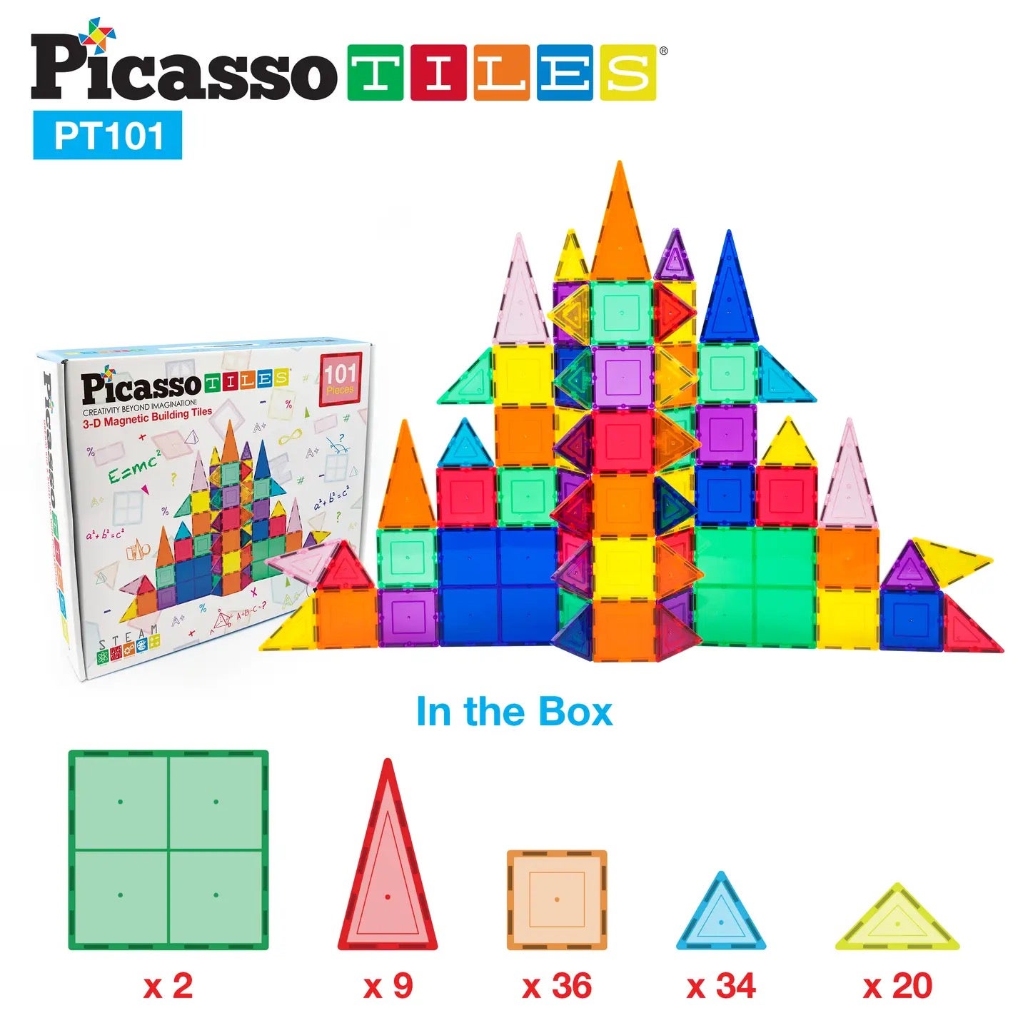 101 Piece Magnetic Building Block Set - Picasso Tiles, photo 5 of 5