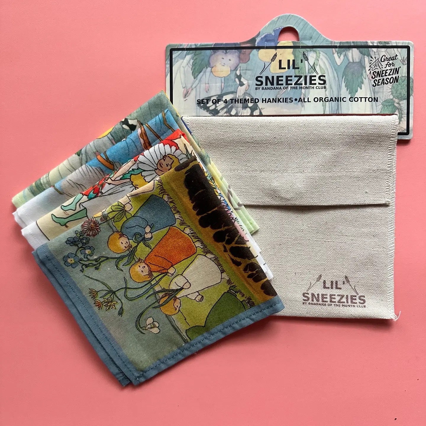 Lil’ Sneezies - Set of 4 Fairy Tale Themed Hankies - Bandana of the Month Club, photo 1 of 3