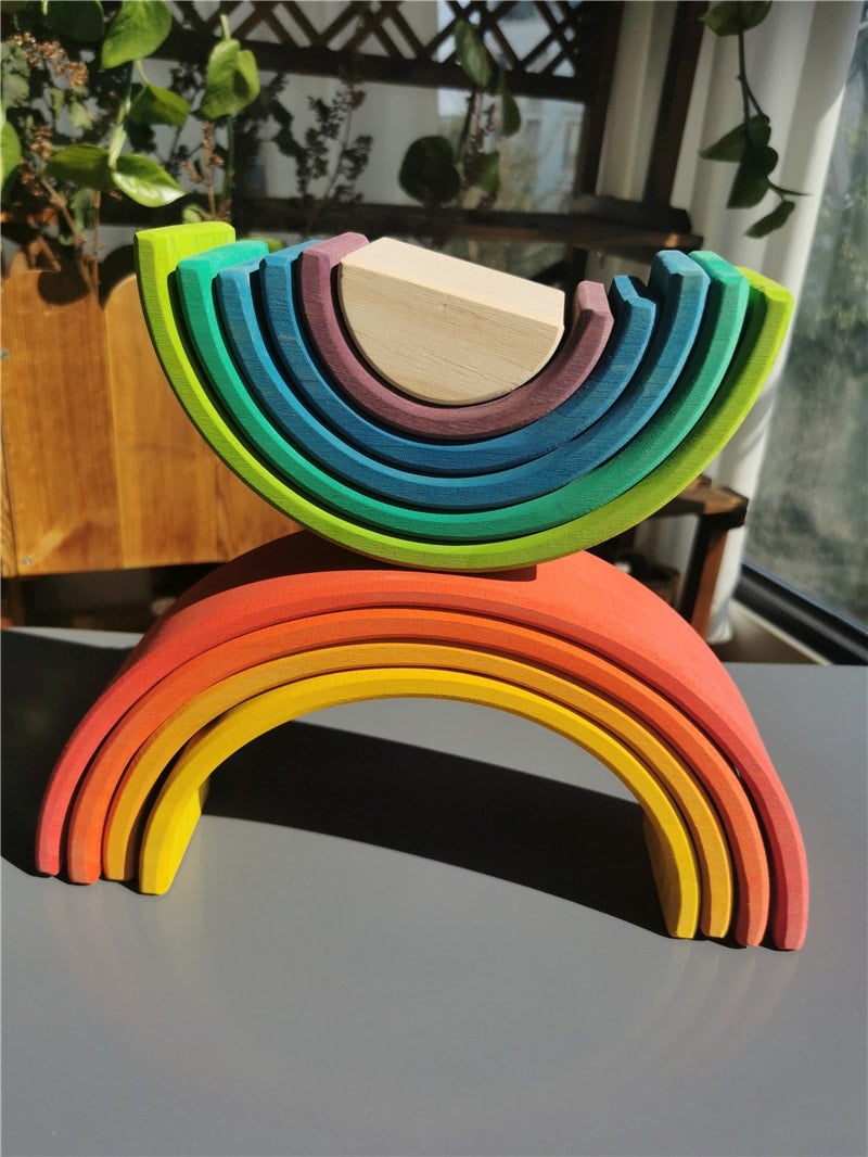 Large Rainbow 10 Pieces - Wooden - Tinitastic, photo 2 of 7