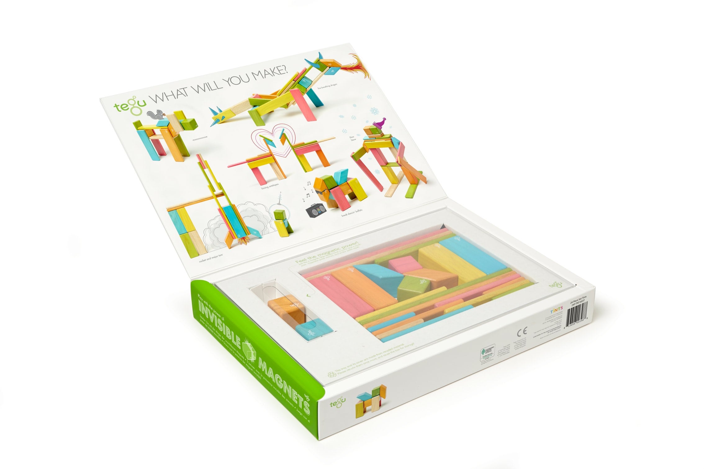 Tegu Classic 24 piece Magnetic Wooden Block Set - Sunset, photo 5 of 8