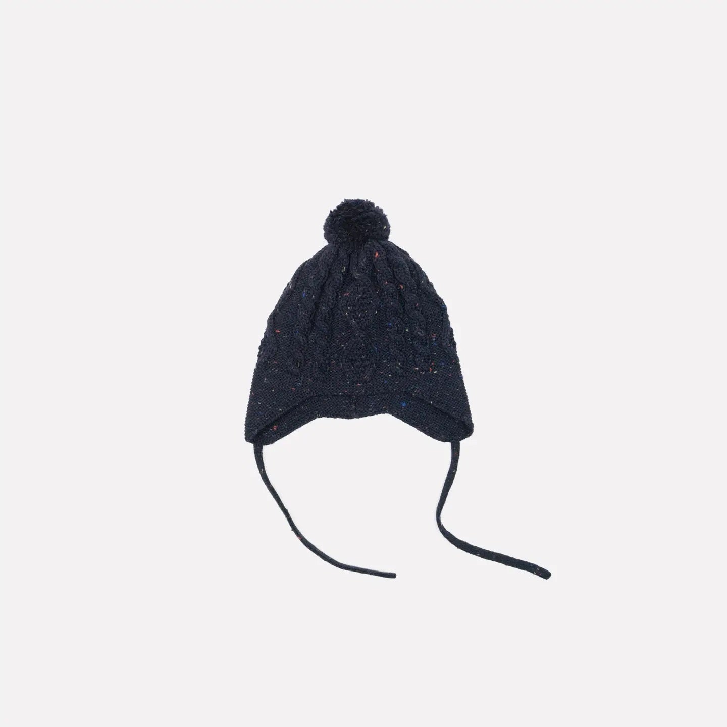 Cable Hat Navy Merino - 3-4 yrs - Gigi Knitwear, photo 2 of 2